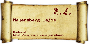 Mayersberg Lajos névjegykártya